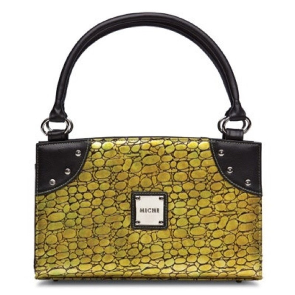 Miche Green Embossed Snakeskin Outside Shell of Bag Size Small